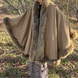 Authenticic Fur-lined Wool Cape—like post to get price drop notifications